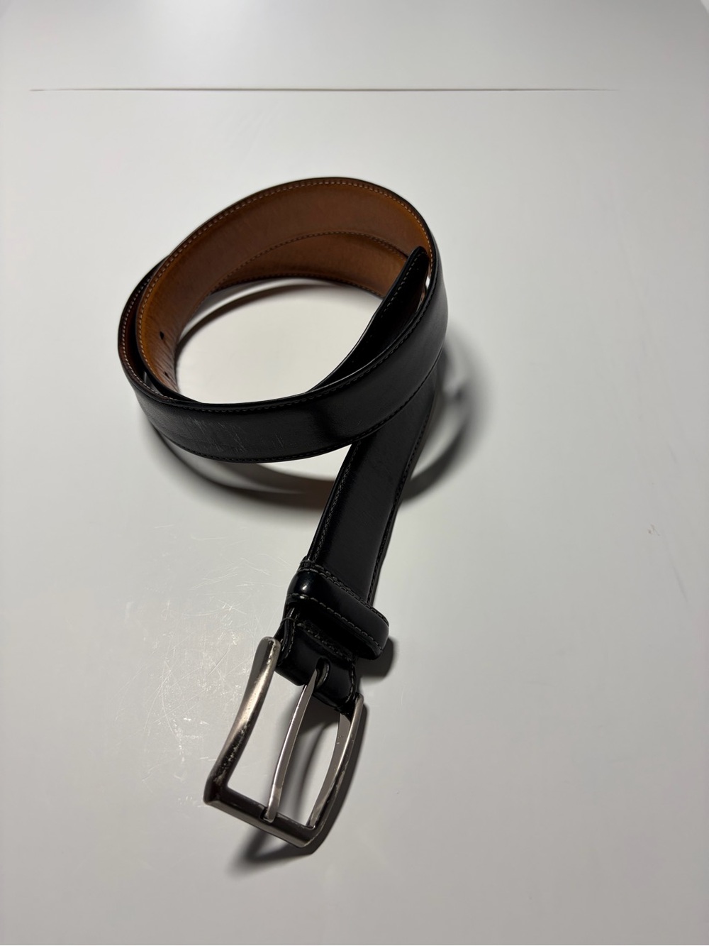 Kirkland Signature Men’s Black Italian Full Grain Leather Belt Size 32